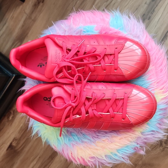 Adidas Originals Superstar Sneakers Red Size M8 W9 2016 collection Retro - Picture 2 of 13